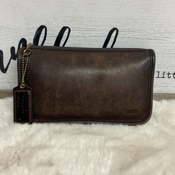 Vintage Coach Chunky Case 7165? Leather Utility Bag Wallet Cosmetic Pouch - Picture 1 of 13